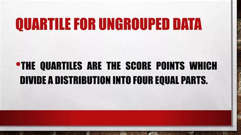 measures of position for ungrouped data|Quartiles of Ungrouped Data .